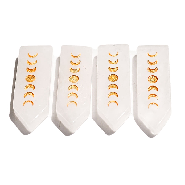 

PandaHall Natural Quartz Crystal Carved Moon Phases Hexagonal Arrow Figurines for Home Desktop Decoration, 48~52mm Quartz Crystal Arrow