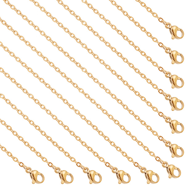 

PandaHall Beebeecraft 1 Box 12Pcs Rolo Chain Necklaces 18K Gold Plated Stainless Steel Belcher Chain Replacement Necklace 19.76 inch Long...