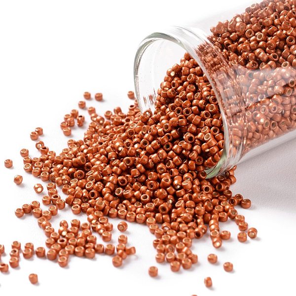 

PandaHall TOHO Round Seed Beads, Japanese Seed Beads, (PF562F) PermaFinish Burnt Orange Metallic Matte, 15/0, 1.5mm, Hole: 0.7mm, about...