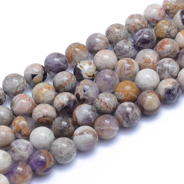 

PandaHall Natural Chevron Amethyst Beads Strands, Round, 8~8.5mm, Hole: 0.8mm, about 50pcs/strand, 15.55 inch(39.5cm) Amethyst Round