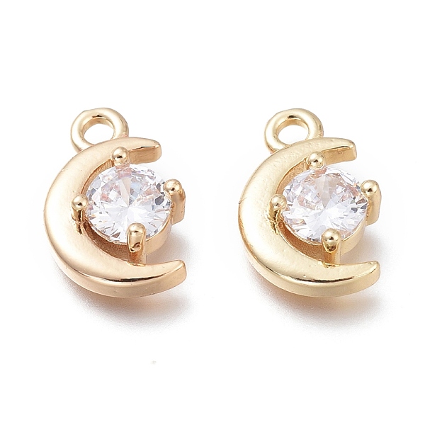 

PandaHall Brass Micro Clear Cubic Zirconia Charms, Long-Lasting Plated, Moon, Real 14K Gold Plated, 12.7x8.2x3.5mm, Hole: 1.8mm Brass+Cubic...