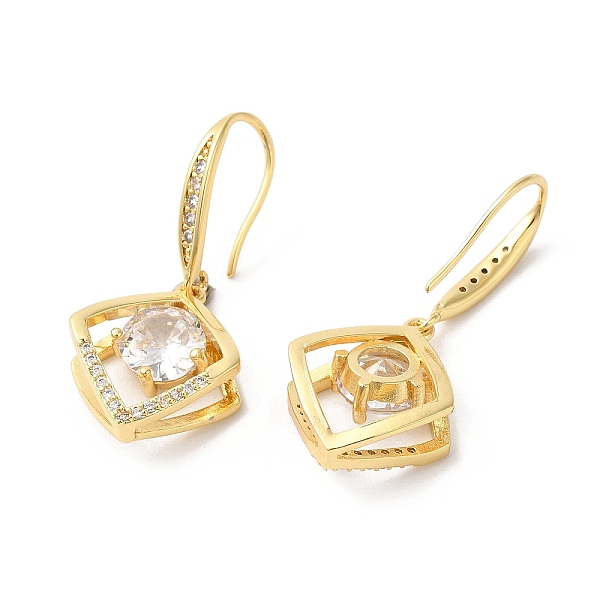 

PandaHall Clear Cubic Zirconia Rhombus Dangle Earrings, Brass Jewelry for Women, Real 18K Gold Plated, 32x14.5mm Cubic Zirconia Rhombus...