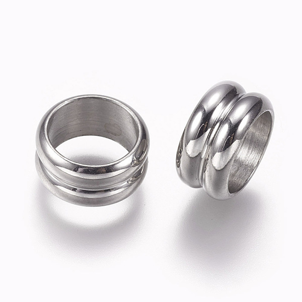 

PandaHall 304 Stainless Steel Beads, Grooved Beads, Column, Large Hole Beads, Stainless Steel Color, 11.5x6mm, Hole: 9mm 304 Stainless Steel...