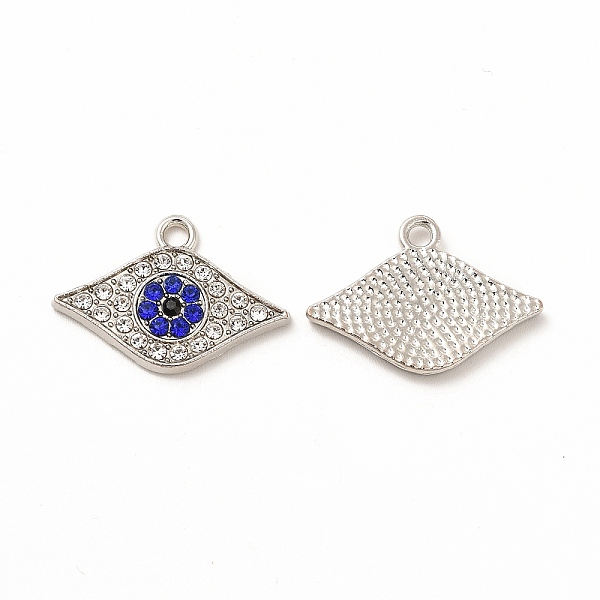 

PandaHall Alloy Rhinestone Charms, Eye, Platinum, 14.5x21x2mm, Hole: 2mm Alloy+Rhinestone Eye Cyan