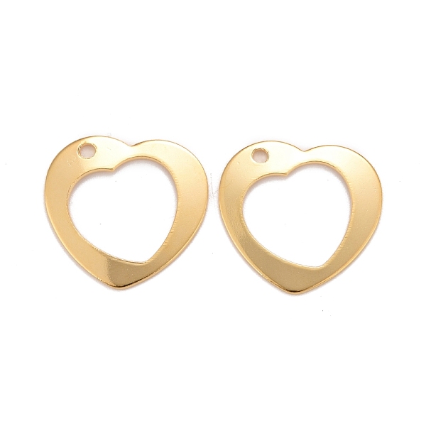 

PandaHall 201 Stainless Steel Pendants, Heart, Real 24k Gold Plated, 20x21x1mm, Hole: 1.8mm 201 Stainless Steel Heart
