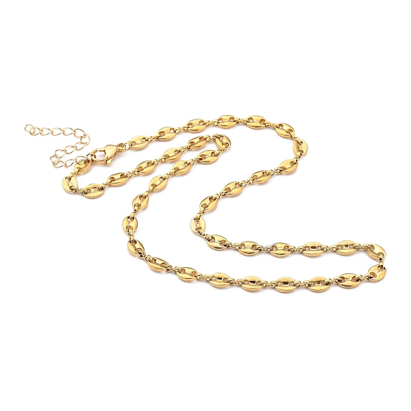

PandaHall 304 Stainless Steel Coffee Bean Chain Necklaces, with Lobster Claw Clasps, Golden, 17.72 inch(45cm) 304 Stainless Steel