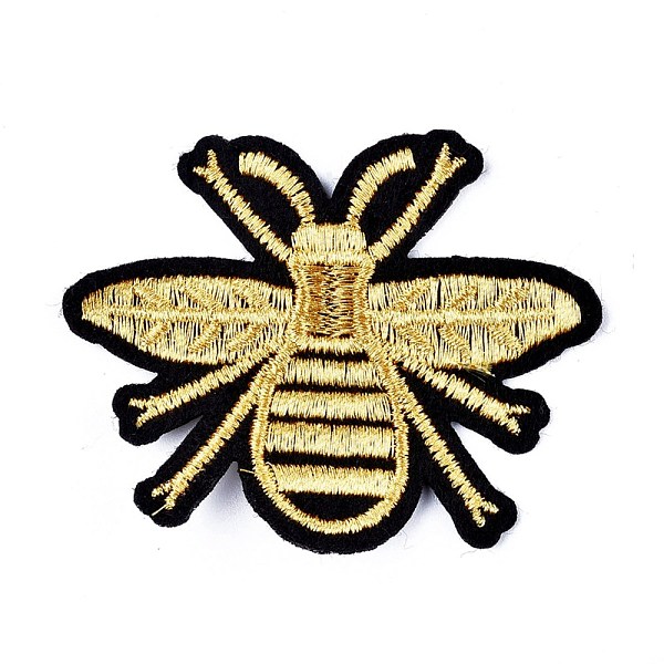 

PandaHall Bee Shape Computerized Embroidery Cloth Iron on/Sew on Patches, Costume Accessories, Appliques, Light Khaki, 63x51x1.5mm Cloth...
