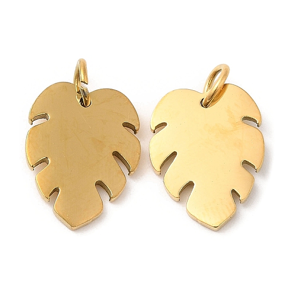 

PandaHall Vacuum Plating 304 Stainless Steel Pendants, with Jump Ring, Monstera Leaf Charm, Golden, 15x11.5x1.4mm, Hole: 3.2mm 304 Stainless...