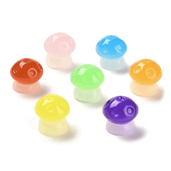 

PandaHall Luminous Resin Mushroom Ornament, Glow in the Dark Mushroom for Desk Decoration, Mixed Color, 8.5~9x8.5mm Resin Mushroom..., Multicolor