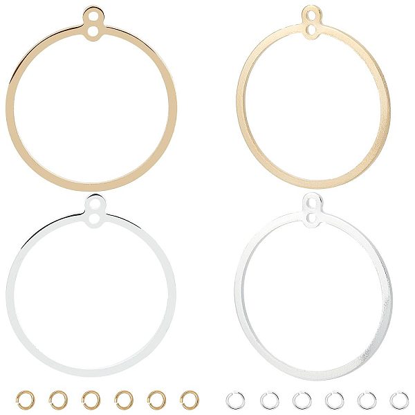 

PandaHall CREATCABIN 32Pcs Brass Pendants, Long-Lasting Plated, Ring, 12Pcs Rack Plating Brass Jump Ring, Golden & Silver, Pendants...