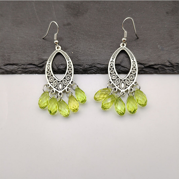 

PandaHall Alloy Dangle Earrings, Oval Alloy Oval