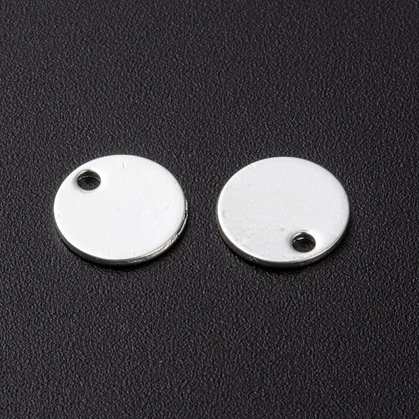 

PandaHall 304 Stainless Steel Charms, Stamping Blank Tag, Flat Round, Silver, 10x0.8mm, Hole: 1.2mm 304 Stainless Steel Flat Round