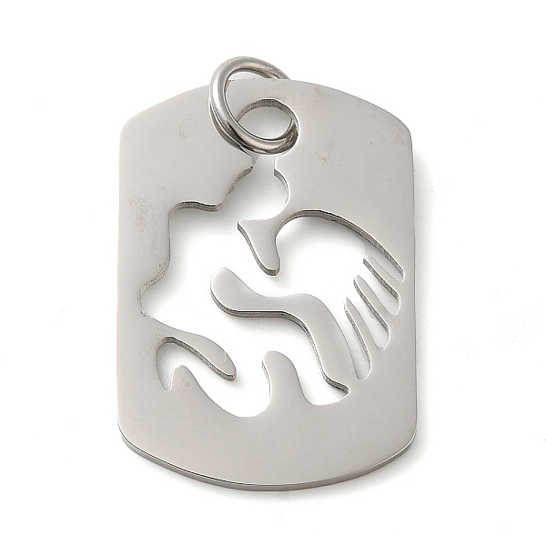 

PandaHall Hollow 304 Stainless Steel Pendants, with Jump Ring, Stainless Steel Color, Rectangle Charm, Human, 31.5x21.5x1.4mm, Hole: 5.5mm...