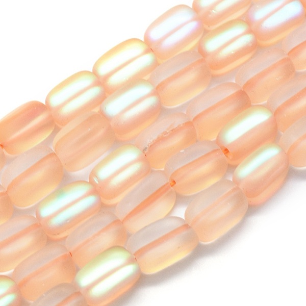 

PandaHall Synthetic Moonstone Beads Strands, Holographic Beads, Cuboid, Frosted, PeachPuff, 11x7x7mm, Hole: 1mm, about 33pcs/strand, 14.9..., Brown