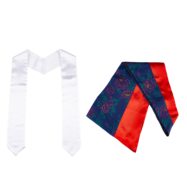 

PandaHall SUPERFINDINGS 1Pc Polyester Graduation Gown Hood, Academic Dress Collar, Triangle with Flower Pattern, with 1Pc Sublimation Blank..., Red