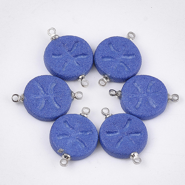 

PandaHall Handmade Porcelain Links connectors, Frosted, with Brass Findings, Flat Round with Constellation, Platinum, Blue, Pisces...