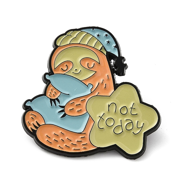

PandaHall Cartoon Animal Enamel Pins, Black Tone Alloy Brooch for Backpack Clothes, Sloth, 30x30.5x1.5mm Alloy+Enamel Sloth