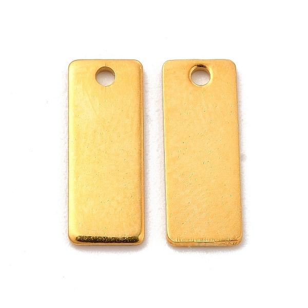 

PandaHall 201 Stainless Steel Charms, Rectangle Charm, Real 18K Gold Plated, 13x5x0.5mm, Hole: 1.2mm 201 Stainless Steel Rectangle