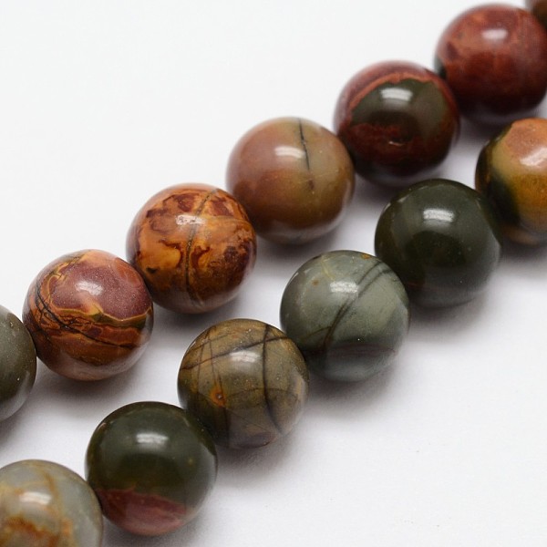 

PandaHall Natural Polychrome Jasper/Picasso Stone/Picasso Jasper Bead Strands, Round, 6mm, Hole: 1mm, about 64pcs/strand, 15.4 inch Picasso...