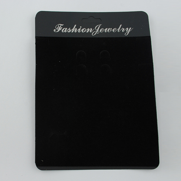 

PandaHall Plastic Earring Display Cards, Rectangle, Black, 192x140x0.8mm Plastic Rectangle Black