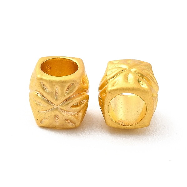 

PandaHall Rack Plating Alloy European Beads, Large Hole Beads, Lead Free & Cadmium Free & Nickel Free, Rectangle with Flower, Matte Gold...