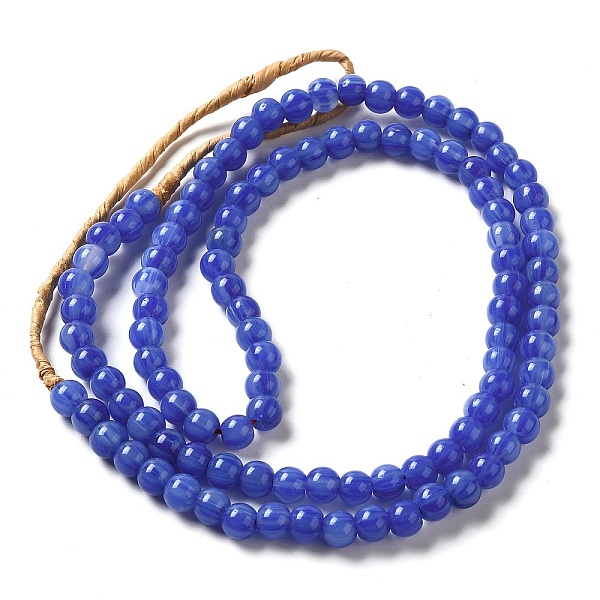 

PandaHall Handmade Nepalese Lampwork Beads, Round, Blue, 7~7.5x6~6.5mm, Hole: 1.2mm, about 102~104pcs/strand, 25.59~26.38''(65~67cm)...