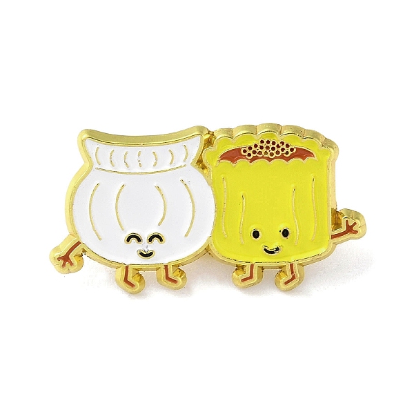 

PandaHall Cartoon Food Enamel Pins, Dumpling Badge, Golden Alloy Brooch for Backpack Clothes, Yellow, 17x31x1.5mm Alloy+Enamel Food Yellow