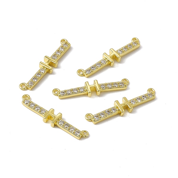 

PandaHall Rack Plating Brass Micro Pave Clear Cubic Zirconia Connector Charms, Real 18K Gold Plated, Long-Lasting Plated, Cadmium Free &...