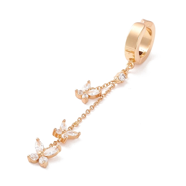 

PandaHall Triple Butterfly Cubic Zirconia Charm Belly Ring, Clip On Navel Ring, Non Piercing Jewelry for Women, Golden, 63mm Brass+Cubic..., Clear
