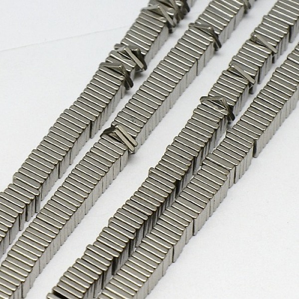 

PandaHall Electroplate Non-magnetic Synthetic Hematite Heishi Beads Strands, Thin Slice Flat Square Beads, Grade A, Silver Plated, 2x2x1mm...