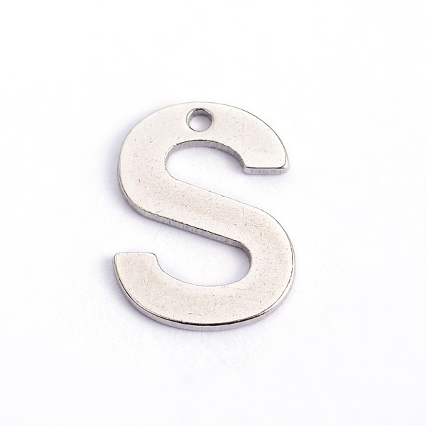 

PandaHall 304 Stainless Steel Letter Charms, Letter.S, 11.5x8.5x0.8mm, Hole: 1mm 304 Stainless Steel Letter