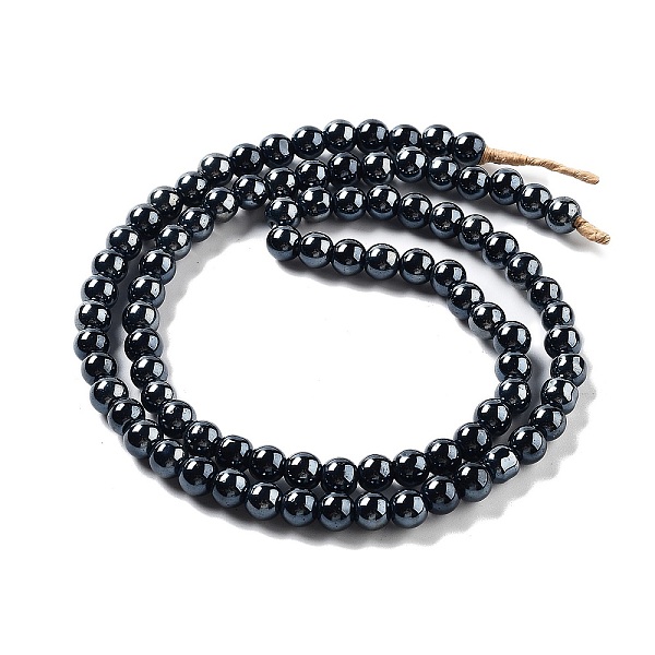 

PandaHall Handmade Nepalese Lampwork Beads, Round, Black, 8.5x7.5mm, Hole: 1.4mm, about 89pcs/strand, 25.91''(65.8cm) Glass Round Black