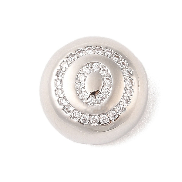 

PandaHall Rack Plating Brass & Cubic Zirconia Pendants, Cadmium Free & Lead Free, Long-Lasting Plated, Flat Round with Letter, Letter O..., Clear