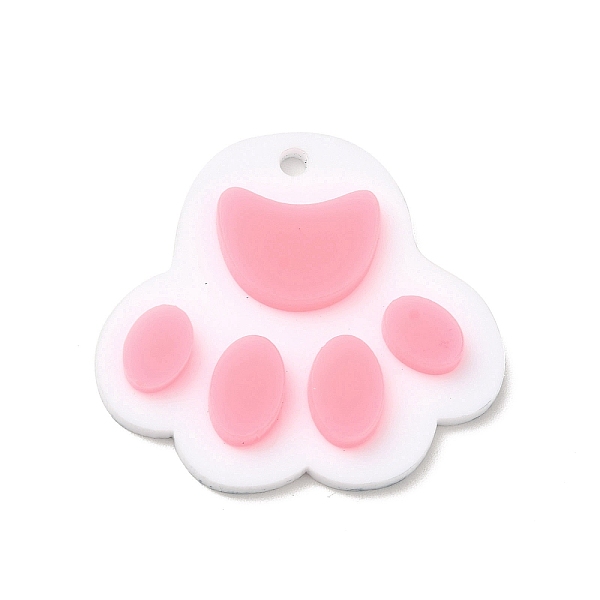 

PandaHall Opaque Acrylic Pendants, Cat Paw Print, Pink, 29.5x32x4mm, Hole: 2mm Acrylic Others Pink