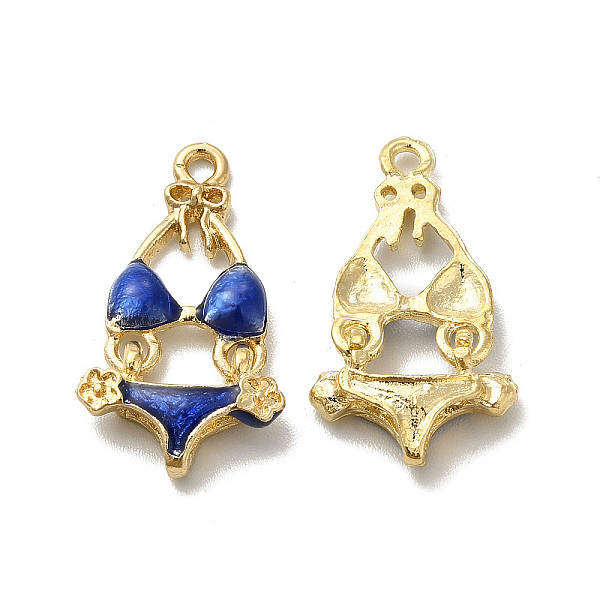 

PandaHall Alloy Enamel Pandants, Lead Free & Cadmium Free, Light Gold, Bikini Charm, Blue, 25x13.5x4mm, Hole: 1.6mm Alloy+Enamel Blue