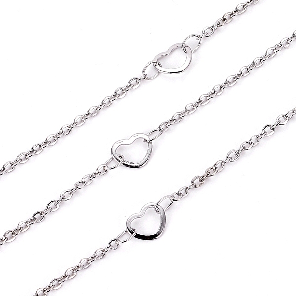

PandaHall 304 Stainless Steel Link Chains, Soldered, with Spool, Heart, Stainless Steel Color, Heart: 6x5x0.5mm, Link: 2x1.5x0.5mm, about...