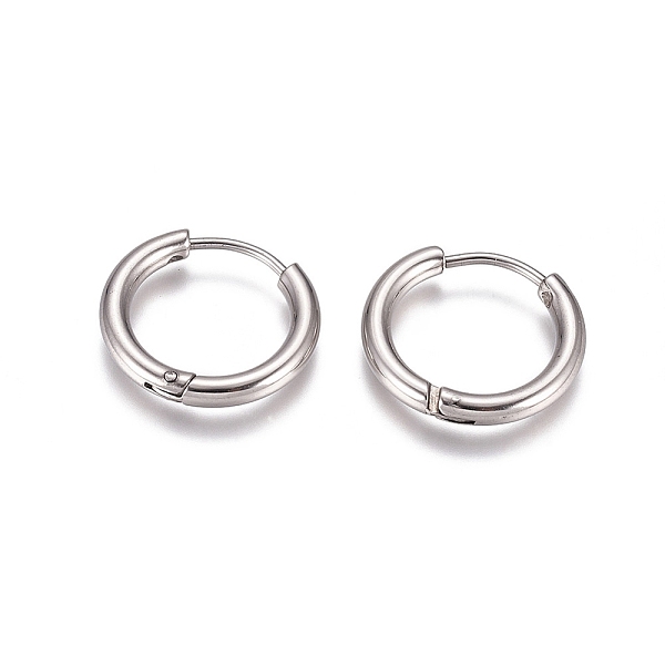 

PandaHall 304 Stainless Steel Huggie Hoop Earrings, with 316 Surgical Stainless Steel Pin, Ring, Stainless Steel Color, 17x2.5mm, 10 Gauge...
