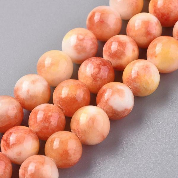 

PandaHall Natural Persian Jade Beads Strands, Dyed, Round, Orange, 6mm, Hole: 1mm, about 68pcs/strand, 16 inch Persian Jade Round Orange