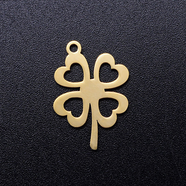 

PandaHall 201 Stainless Steel Hollow Pendants, Clover, Golden, 20x13.5x1mm, Hole: 1.5mm 201 Stainless Steel Clover