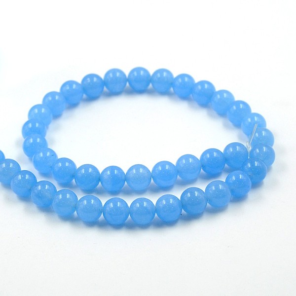 Dyed Natural White Jade Round Bead Strands