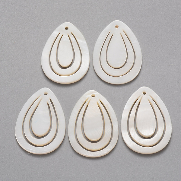 

PandaHall Natural Freshwater Shell Pendants, Teardrop, 28.5~29.5x21x2mm, Hole: 1.4mm Freshwater Shell Teardrop