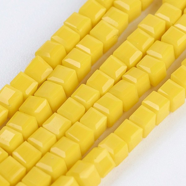 

PandaHall Opaque Glass Beads Strands, Faceted, Cube, Yellow, 2~2.5x2~2.5x2~2.5mm, Hole: 0.5mm, about 195~200pcs/strand, 16.9~17.5 inch...