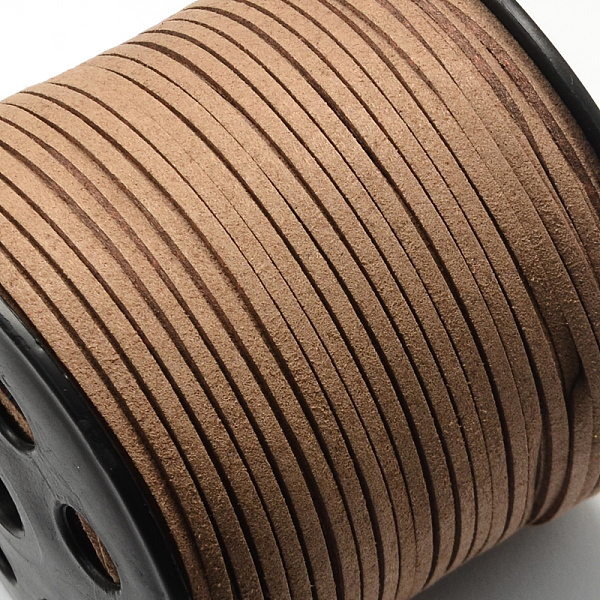 

PandaHall Faux Suede Cord, Faux Suede Lace, Camel, 2.7x1.4mm, about 98.42 yards(90m)/roll Faux Suede Brown