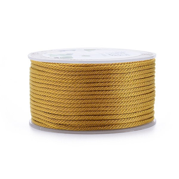 

PandaHall Polyester Braided Cords, for Jewelry Making Beading Crafting, Goldenrod, 2mm, about 21.87 yards(20m)/roll Polyester Gold