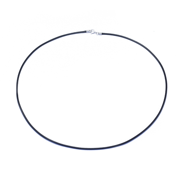 

PandaHall Waxed Cord Necklaces Making, with 925 Sterling Silver Spring Ring Clasps, Black, 18.7 inch(47.5cm), 1.5mm Waxed Cord Black