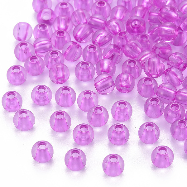 

PandaHall Transparent Acrylic Beads, Round, Violet, 6x5mm, Hole: 1.8mm, about 440pcs/50g Acrylic Round Purple