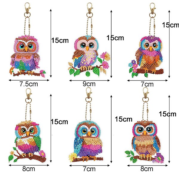 

PandaHall DIY Diamond Painting Pendant Decoration Kits, with Resin Rhinestones, Diamond Sticky Pen, Tray Plate and Glue Clay, Owl...