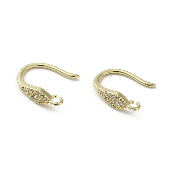 

PandaHall Brass Micro Pave Cubic Zirconia Earring Hooks, Long-Lasting Plated, Leaf, 12.5x3.5mm, Hole: 1.4mm, Pin: 0.8mm Brass+Cubic Zirconia...
