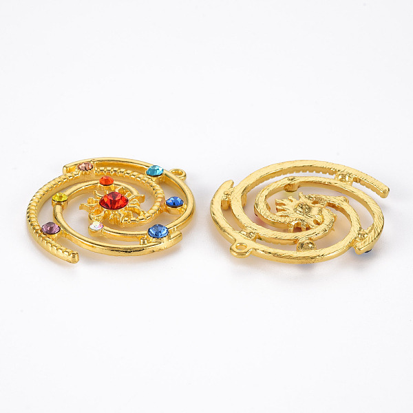 

PandaHall Alloy Rhinestone Solar System Pendants, Cadmium Free & Lead Free, Vortex, Golden, 43x39x5mm, Hole: 2mm Alloy+Rhinestone Others..., Multicolor