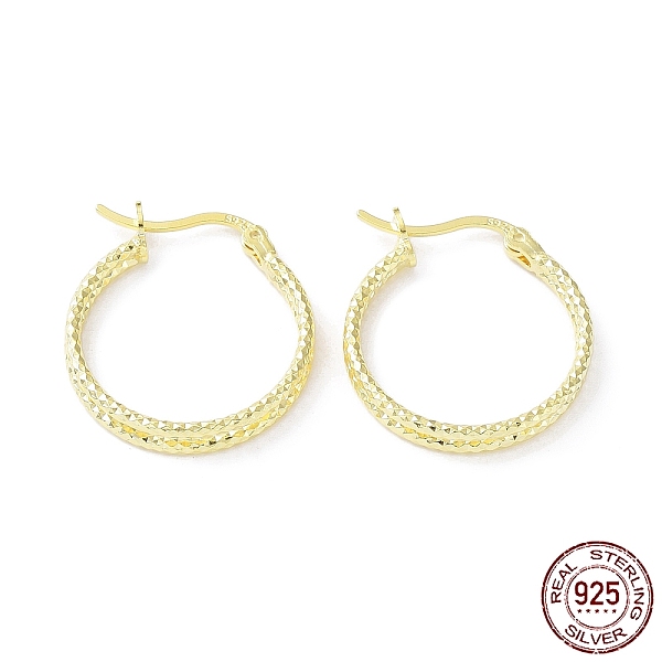 

PandaHall 925 Sterling Silver Hoop Earrings, Double Layer Rings, with S925 Stamp, Real 18K Gold Plated, 25x3x20.5mm Sterling Silver Ring